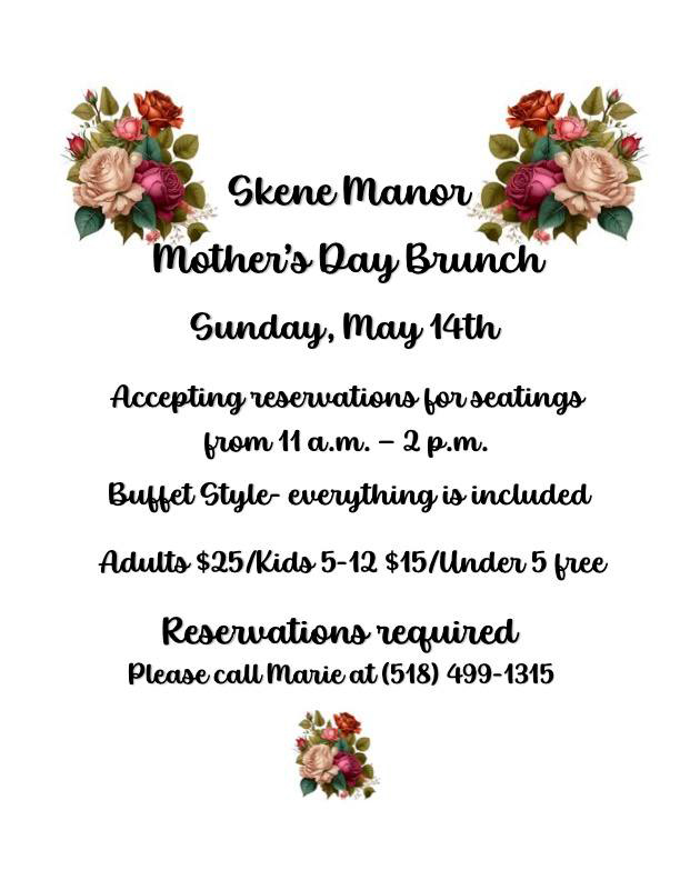 Mother's Day Brunch 2023 Skene Manor